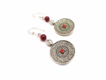 Oorbellen tibetaanse koraal