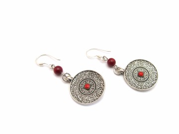 Oorbellen tibetaanse koraal