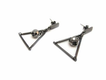 Swarovski Oorbellen triangelzwart