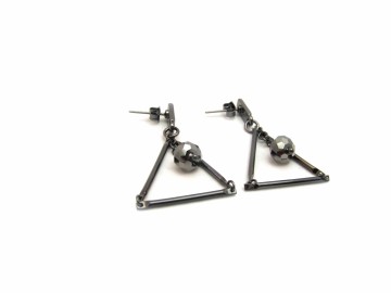 Swarovski® Oorbellen"Black Triangel"