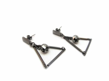 Swarovski® Oorbellen"Black Triangel"