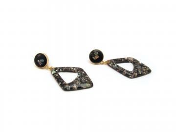 Oorbellen vintage black diamond