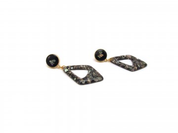 Oorbellen vintage black diamond