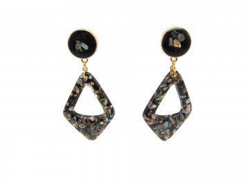 Oorbellen vintage black diamond