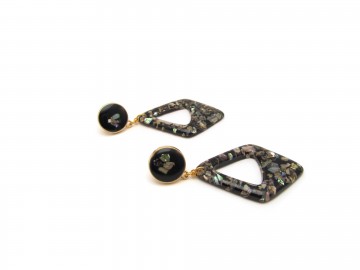 Oorbellen vintage black diamond