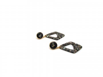 Oorbellen vintage black diamond