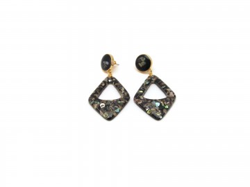 Oorbellen vintage black diamond