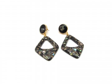 Oorbellen vintage black diamond