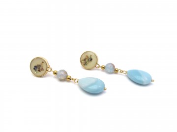 Oorbellen vintage blue