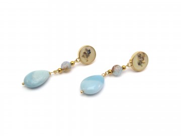 Oorbellen vintage blue