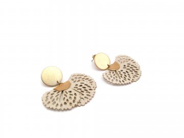 Oorbellen vintage gold cognac