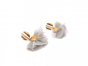 Oorbellen waaier koraal grey kort