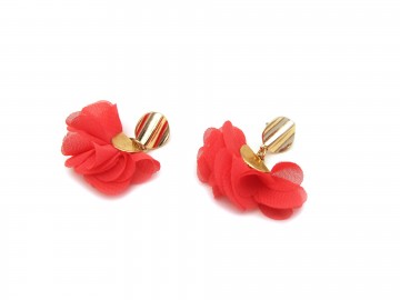 Oorbellen waaier koraal kort