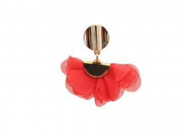 Oorbellen waaier koraal kort