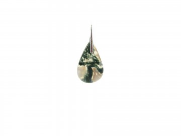 Oorbellen white moss agaat edelsteen