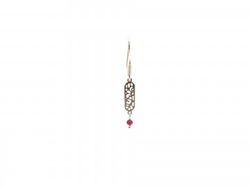 Oorbellen zilver rood