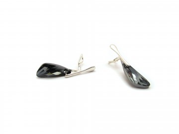 Oorclips swarovski silver night