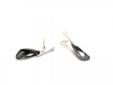 Oorclips swarovski silver night