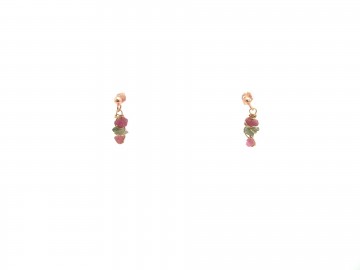 Oorstekers rose goud tourmalijn