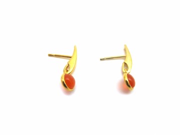 Oorstekers Carnelian quartz