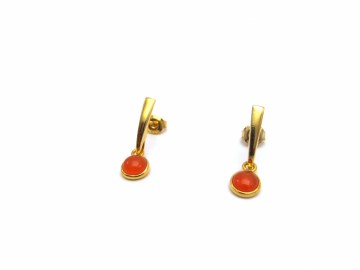 Oorstekers Carnelian quartz