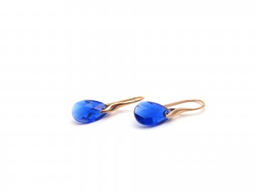 Rovski oorbellen rose goud majestic blue