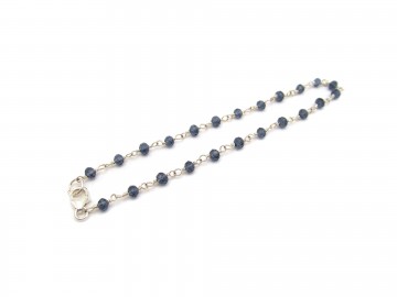Rozenkrans armbandje blauwe iolite zilver