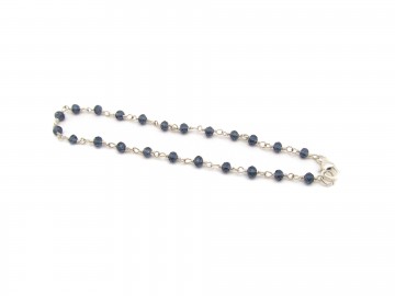 Rozenkrans armbandje blauwe iolite zilver