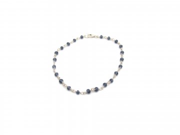 Rozenkrans armbandje blauwe iolite zilver