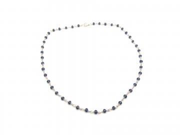 Rozenkrans ketting blauwe iolite zilver8 0