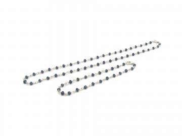 Rozenkrans set blauwe iolite zilver