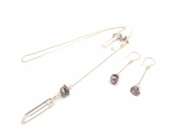 Set bergkristal parel lang