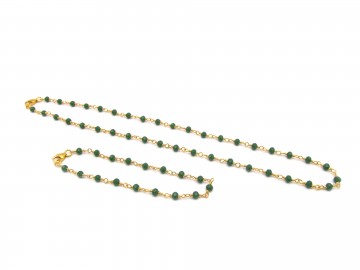 Set edelsteen groene jade emerald