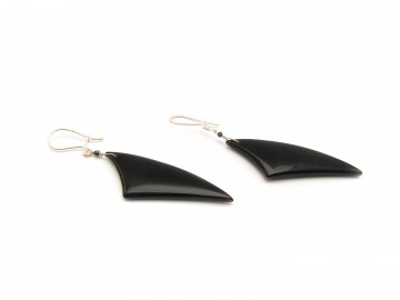 Sterling zilver oorbellen obsidaan