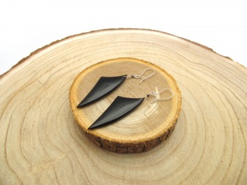 Sterling zilver oorbellen obsidaan