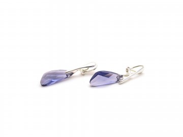 Swarovski clip wing tanzanite zilver