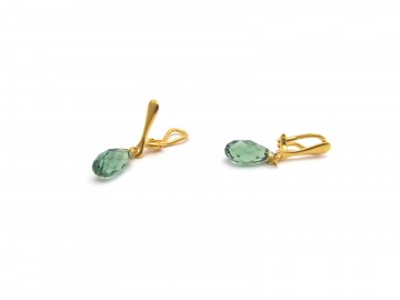 Swarovski clipoorbellen emerald goud