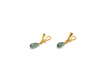 Swarovski clipoorbellen emerald goud