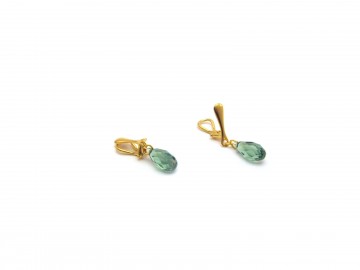 Swarovski clipoorbellen emerald goud