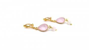 Swarovski clipoorbellen pink silk