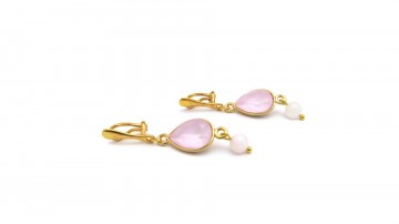 Swarovski clipoorbellen pink silk