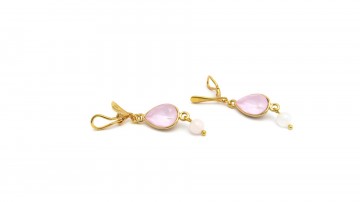 Swarovski clipoorbellen pink silk