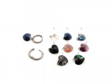 Swarovski groot hartje zilver jeans blue