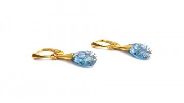 Swarovski oorbellen aqua patina