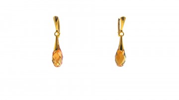 Swarovski oorbellen donker topas goud