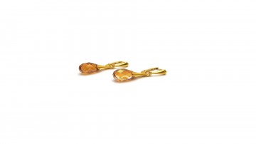 Swarovski oorbellen donker topas goud