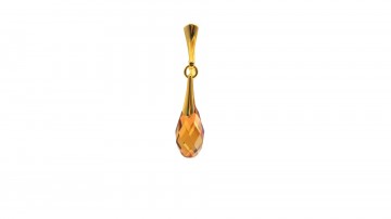 Swarovski oorbellen donker topas goud