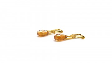 Swarovski oorbellen donker topas goud