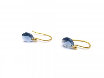Swarovski oorbellen goud blauw