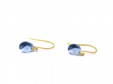 Swarovski oorbellen goud blauw